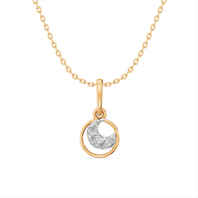 Moon Love 9KT Gold Laboratory Grown Diamond Pendant