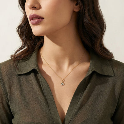 Teardrop Glow 9KT Gold Laboratory Grown Diamond Pendant