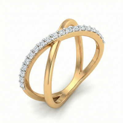Radiant Crossing 9KT Gold Laboratory Grown Diamond Ring