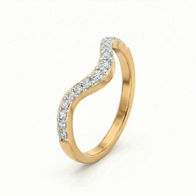 Lustrous U Curve 9KT Gold Laboratory Grown Diamond Ring