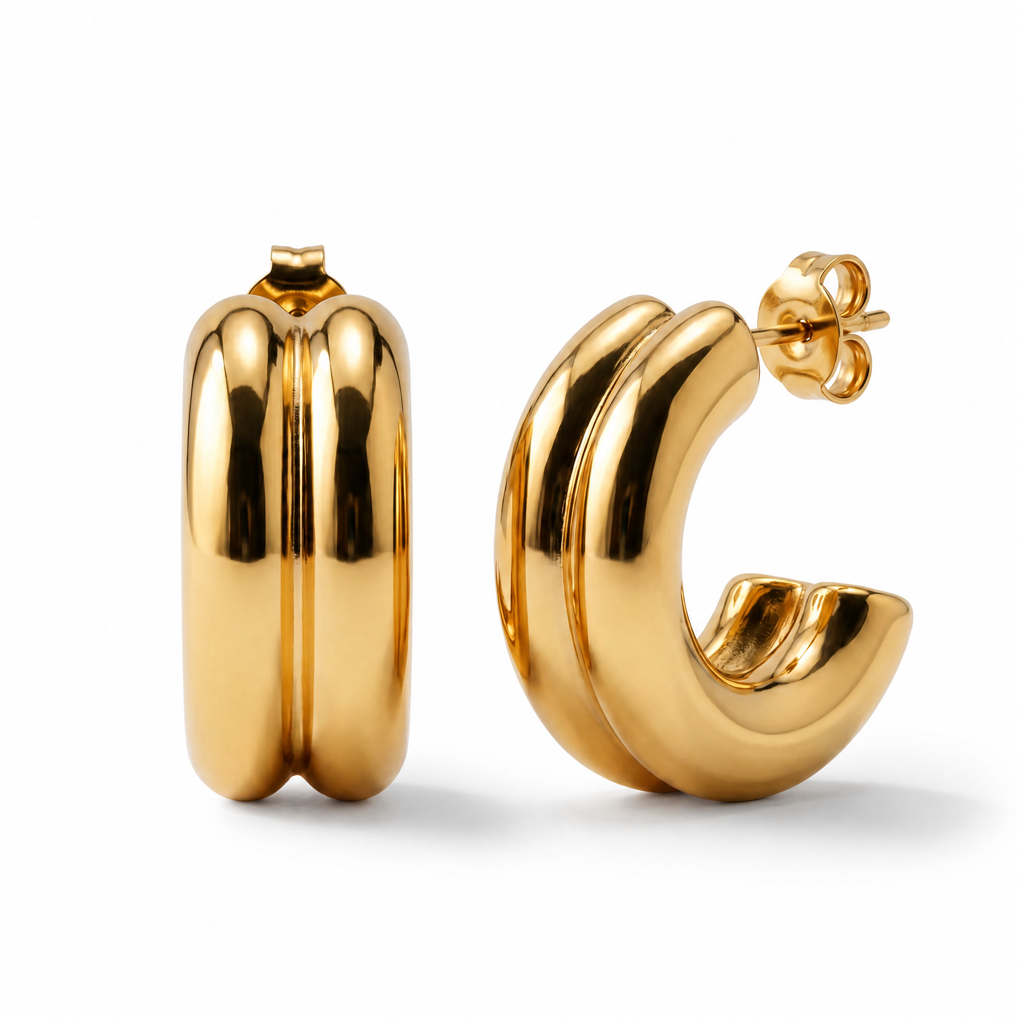Plain Chunky Hoop Earrings