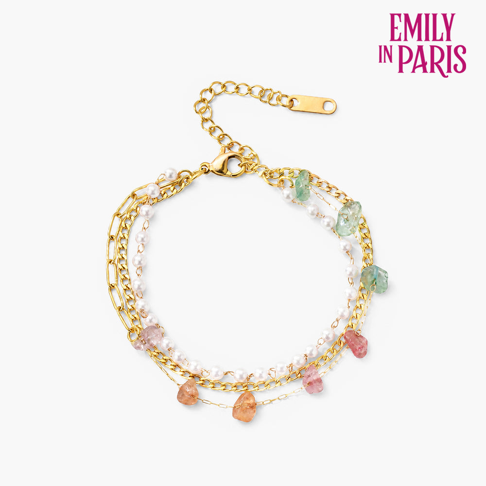 Minimalist Pearl Three Layered Bracelet