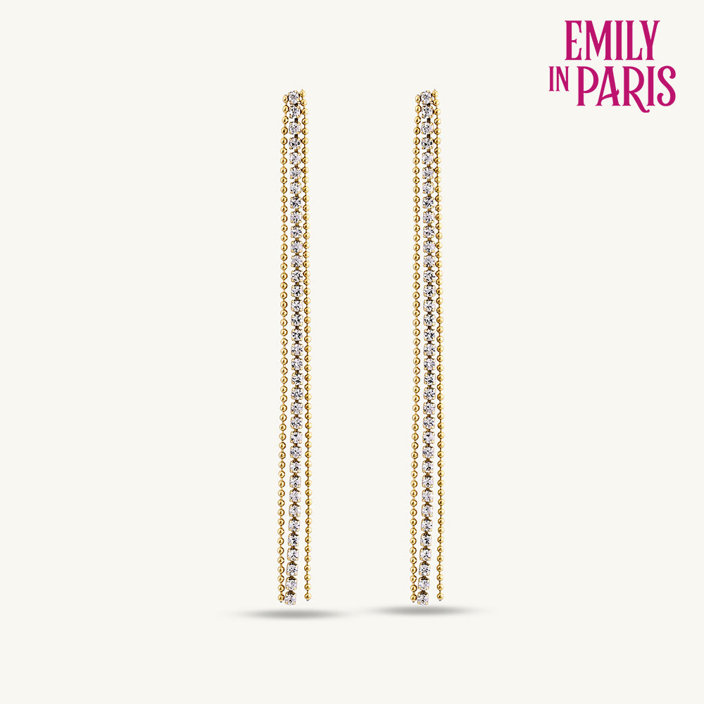 Elegant Gold Stone Dangler Earrings