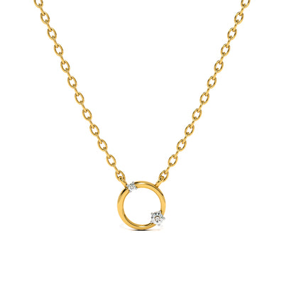 Enclosed Gem 9KT Gold Laboratory Grown Diamond Necklace
