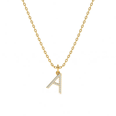 Elegant Initial 9KT Gold Laboratory Grown Diamond Necklace