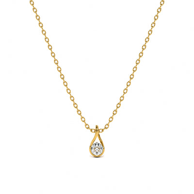 Drop Solitaire 9KT Gold Laboratory Grown Diamond Pendant
