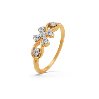 Twist of Elegance 9KT Gold Laboratory Grown Diamond Ring