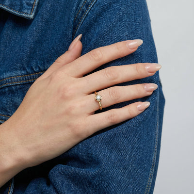 Minimalist Solitaire 9KT Gold Laboratory Grown Diamond Ring