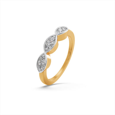 Triple Twist 9KT Gold Laboratory Grown Diamond Ring