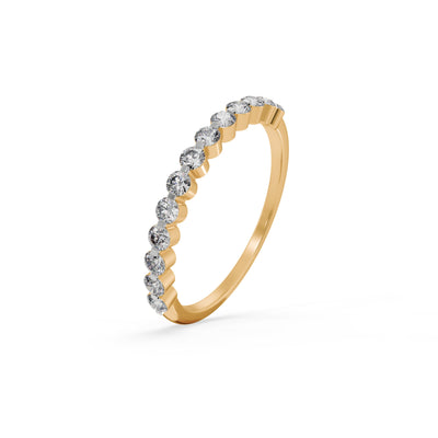 Beaded Band 9KT Gold Laboratory Grown Diamond Ring