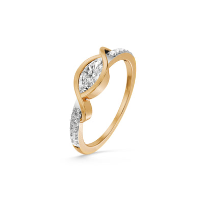 Elara Flow 9KT Gold Laboratory Grown Diamond Ring