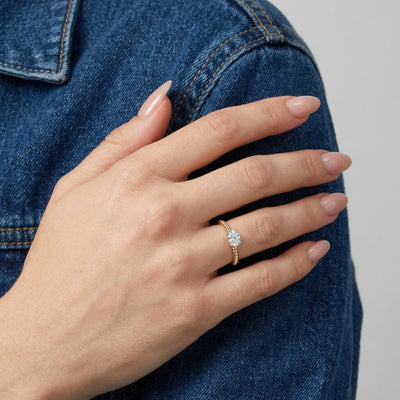 Ivory Gleam 9KT Gold Laboratory Grown Diamond Ring