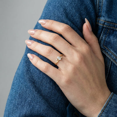 Radiant Oval 9KT Gold Laboratory Grown Diamond Ring