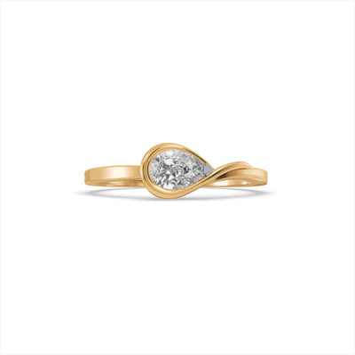 Pear Spark 9KT Gold Laboratory Grown Diamond Ring