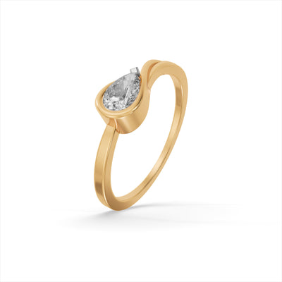 Pear Spark 9KT Gold Laboratory Grown Diamond Ring