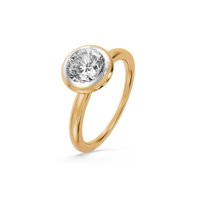 Guarded Solitaire 9KT Gold Laboratory Grown Diamond Ring