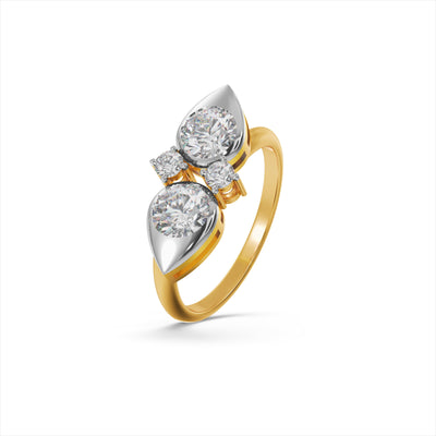 Delicate Petal 9KT Gold Laboratory Grown Diamond Ring