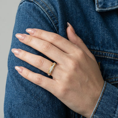 The Orbit Cuff 9KT Laboratory Grown Diamond Promise Ring