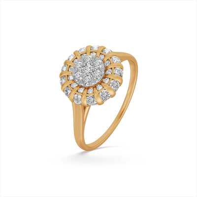 Mesmerizing Cluster 9KT Gold Laboratory Grown Diamond Ring