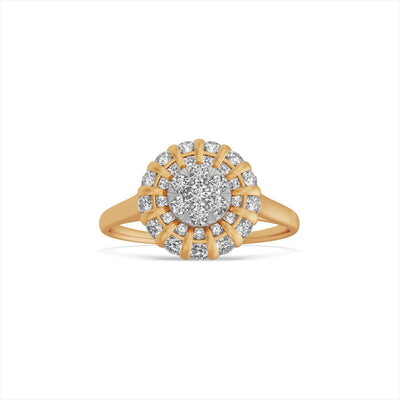 Mesmerizing Cluster 9KT Gold Laboratory Grown Diamond Ring
