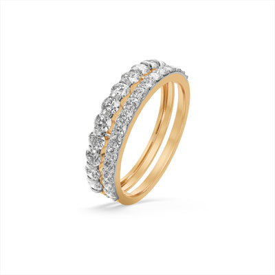 Radiant Dual Band 9KT Gold Laboratory Grown Diamond Ring