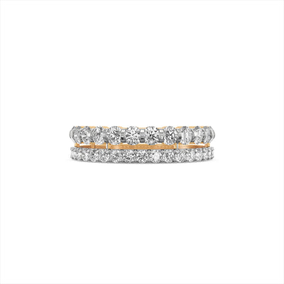 Radiant Dual Band 9KT Gold Laboratory Grown Diamond Ring