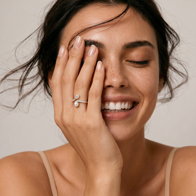 Halo Pearl 9KT Gold Laboratory Grown Diamond Ring