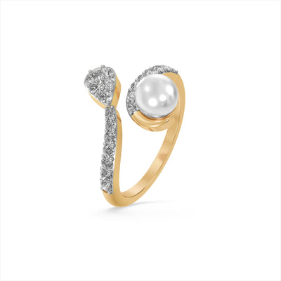 Halo Pearl 9KT Gold Laboratory Grown Diamond Ring