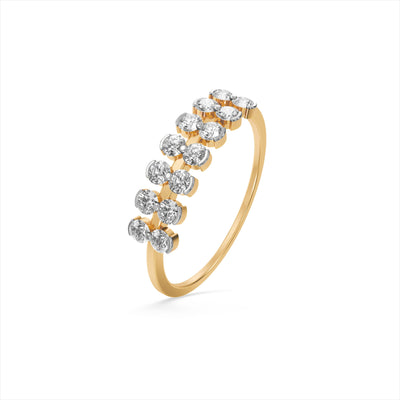 Alluring Bars 9KT Gold Laboratory Grown Diamond Ring