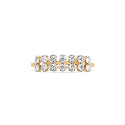 Alluring Bars 9KT Gold Laboratory Grown Diamond Ring