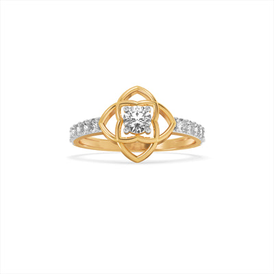 Petal Spark 9KT Gold Laboratory Grown Diamond Ring