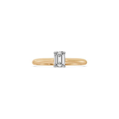 0.5 Carat Emerald Solitaire 9KT Gold Laboratory Grown Diamond Ring