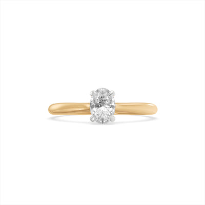 Oval Solitaire 9KT Gold Laboratory Grown Diamond Ring