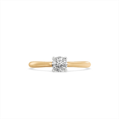 Round Solitaire 9KT Gold Laboratory Grown Diamond Ring