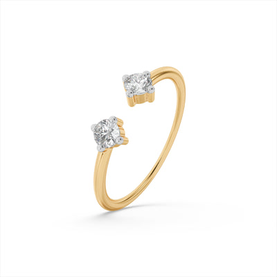 Dual Spark End KT Gold Laboratory Grown Diamond Ring