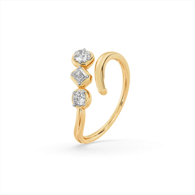 Butterfly Curve 9KT Gold Laboratory Grown Diamond Ring