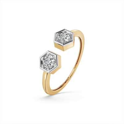 Honeycomb Duet 9KT Gold Laboratory Grown Diamond Ring