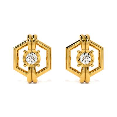 Sleek & Chic 9KT Gold Laboratory Grown Diamond Stud Earring