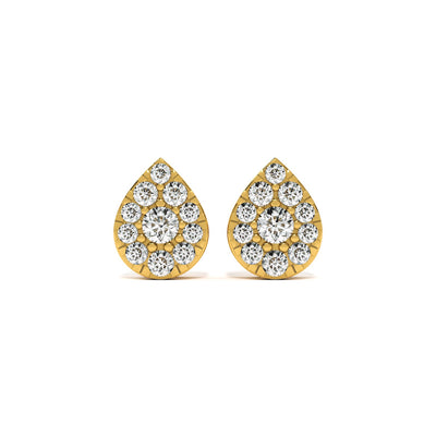 Dewdrop Elegance 9KT Gold Laboratory Grown Diamond Stud Earring