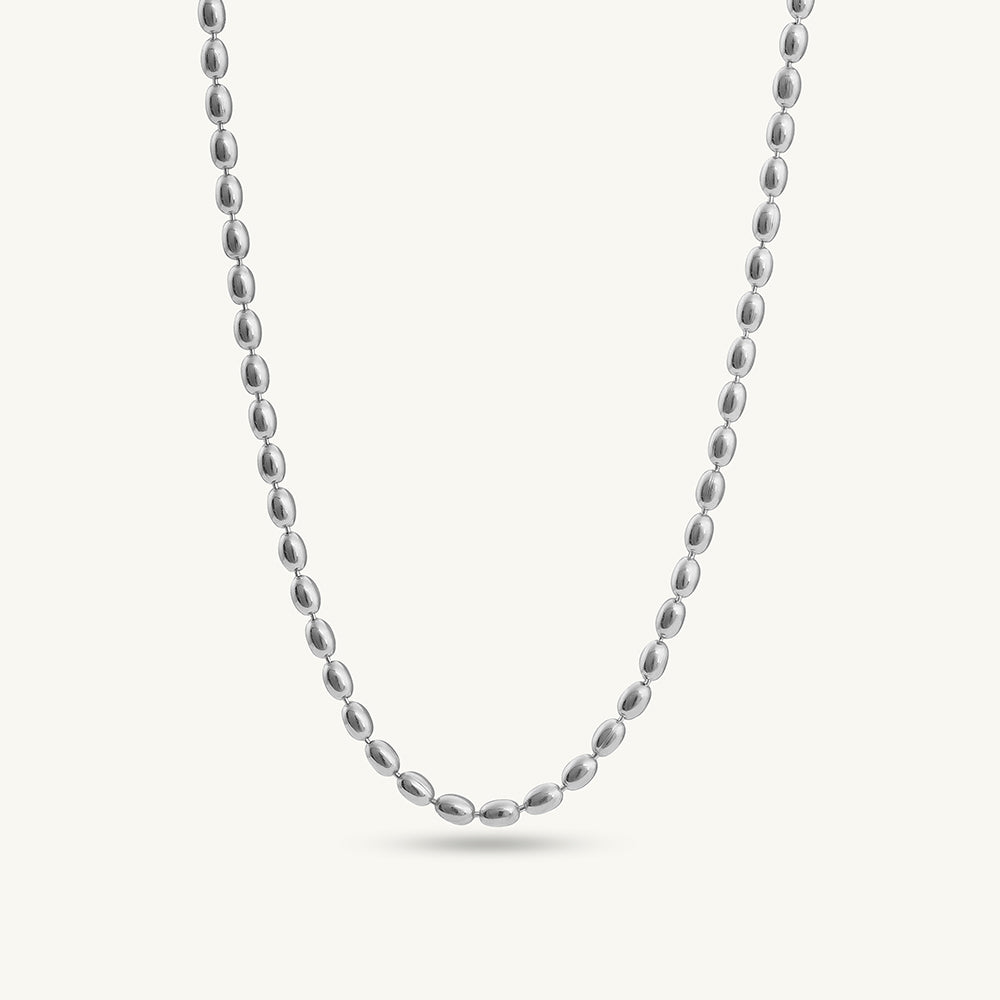Oval Beads 925 Sterling Silver Chain