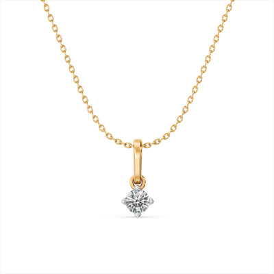 Moonbeam Solitaire 9KT Gold Laboratory Grown Diamond Necklace