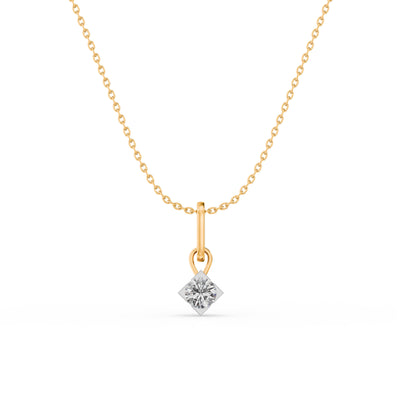 Elegant Solitaire 9KT Gold Laboratory Grown Diamond Necklace
