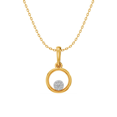 Solstice Round 9KT Gold Laboratory Grown Diamond Pendant Set