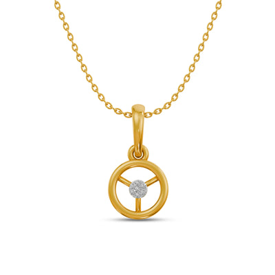 Compass 9KT Gold Laboratory Grown Diamond Pendant