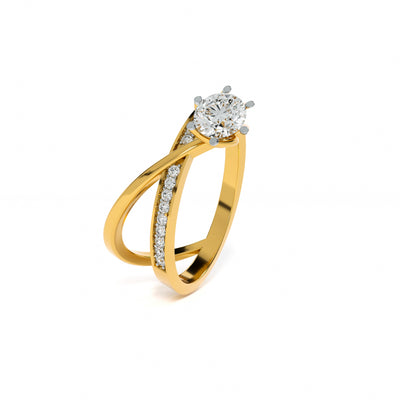 Crisscross 9KT Gold Laboratory Grown Diamond Ring