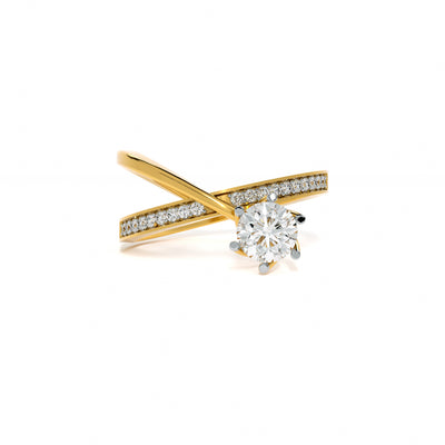 Crisscross 9KT Gold Laboratory Grown Diamond Ring