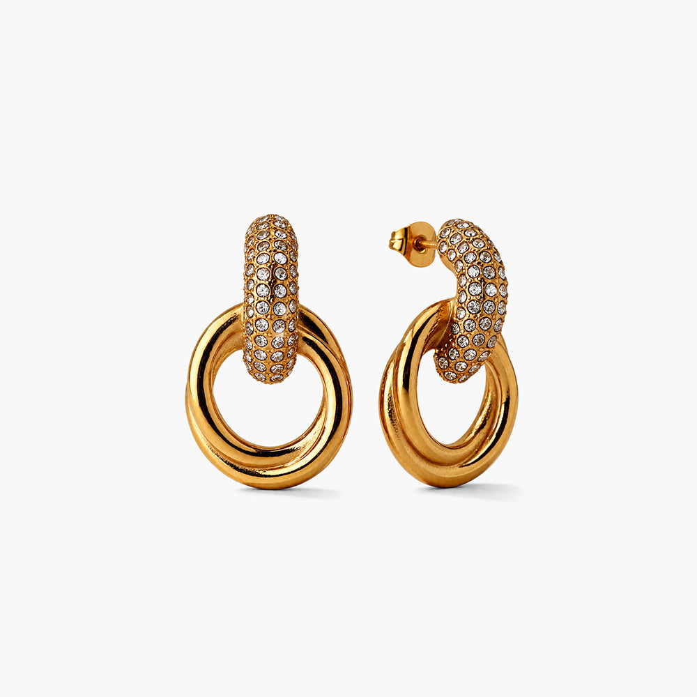 Urban Edge Gold Drop Earrings