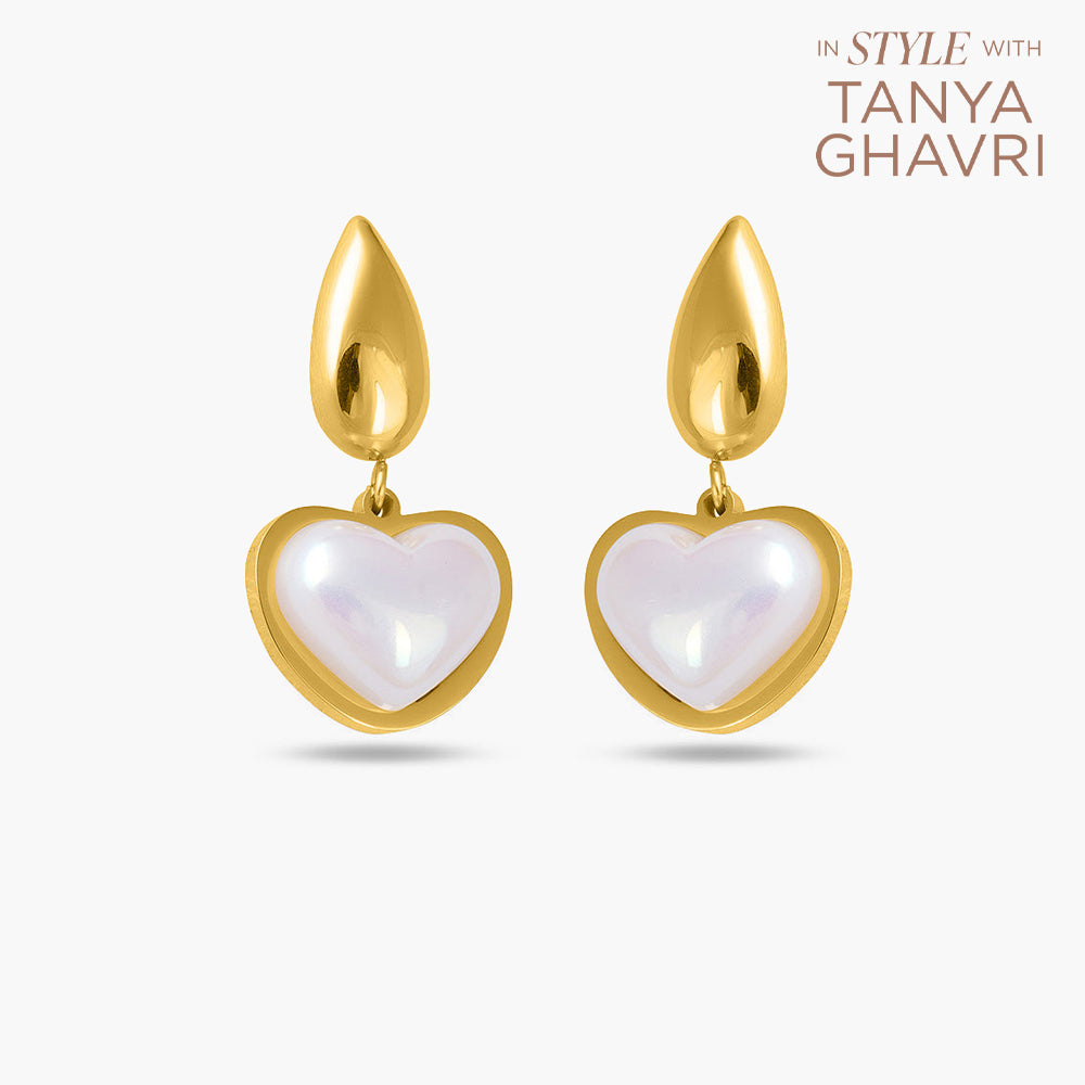 Vintage Pearl Heart Earrings