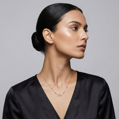 Eternal Love Knot 9KT Gold Laboratory Grown Diamond Mangalsutra
