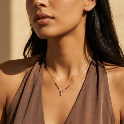 Curvy Cascade 9KT Laboratory Grown Diamond Mangalsutra